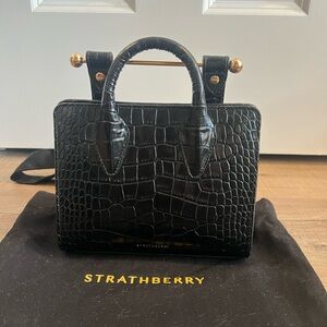 Strathberry Nano Tote Croc Embossed